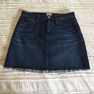 J Crew Raw Hem Denim Skirt